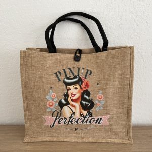 Sac cabas personnalisé style jute 34x30 cm